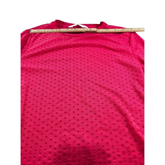 MNG Pink Long-Sleeve Textured Mesh Top Size M - Picture 11 of 13